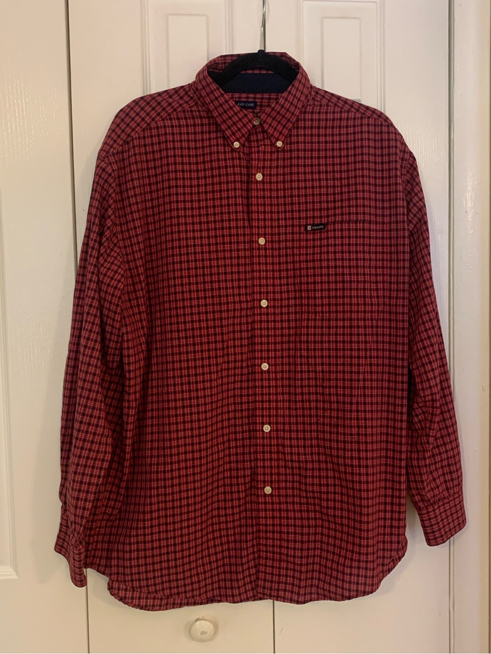 Chaps Red and Black Checked Button-Down Shirt